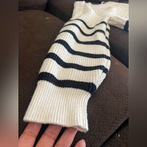 Express Black and White Striped Sweater